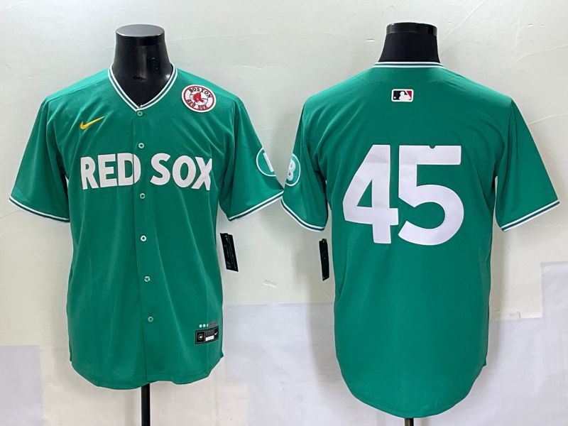 Men 2025 Boston Red Sox 45 No Name Dark Green Joint Name Nike MLB Jersey style 9